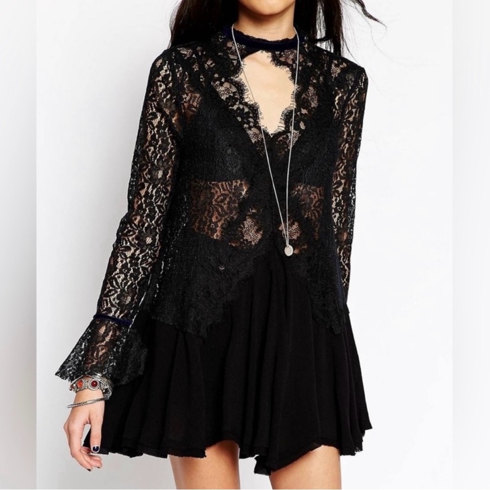 Free People Tell Tale Lace Tunic dress - MEDIUM